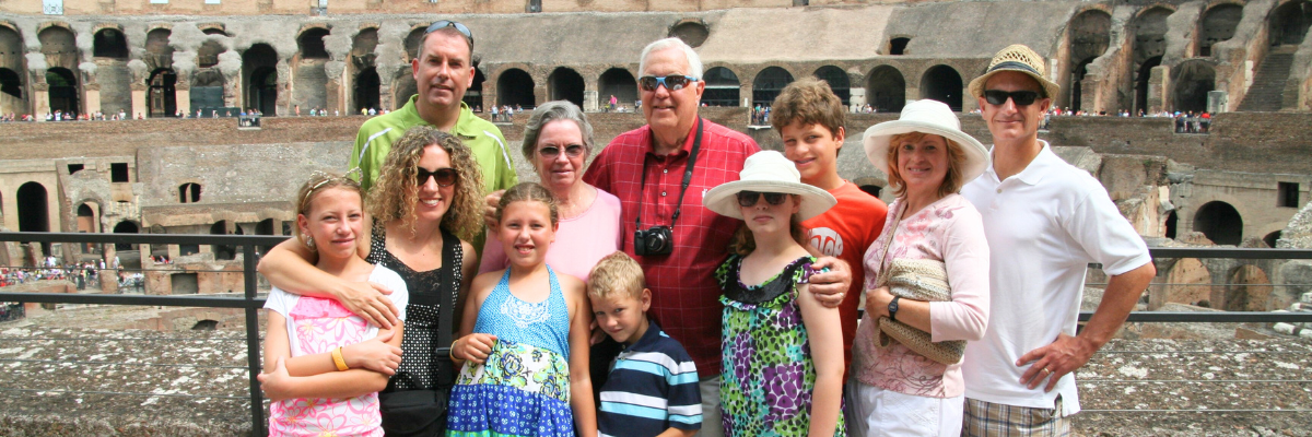 Starling family touring the coliseum